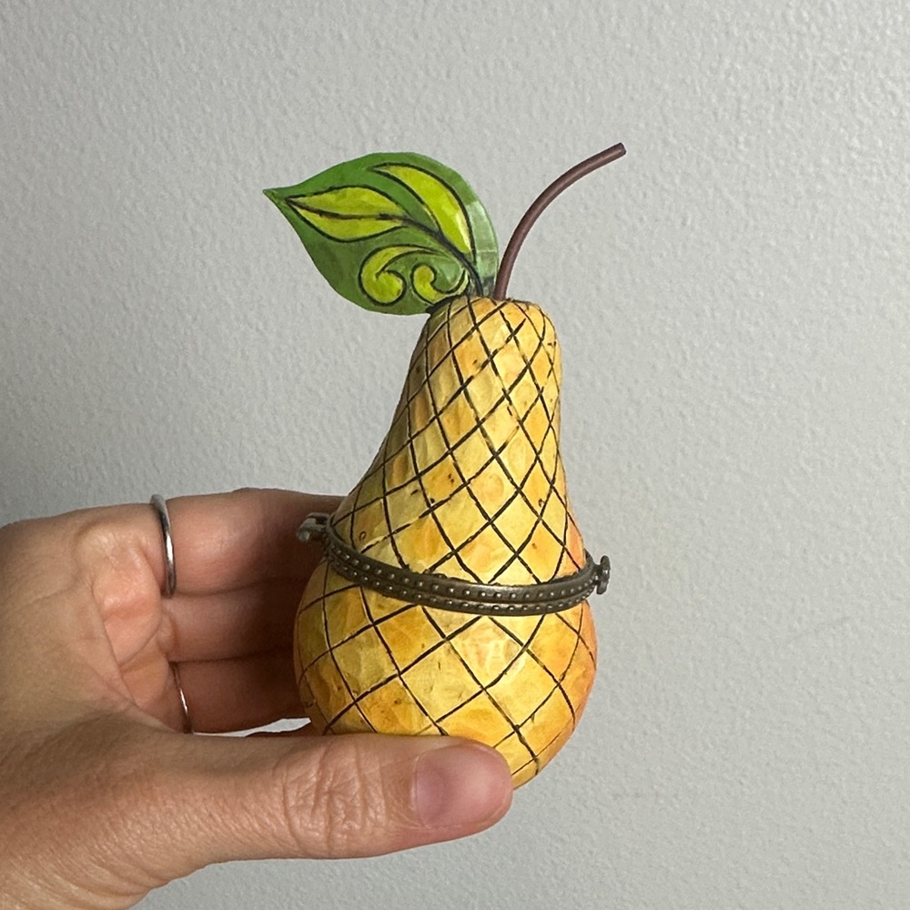 Jim Shore Golden Pear Hinged Trinket Box 2006